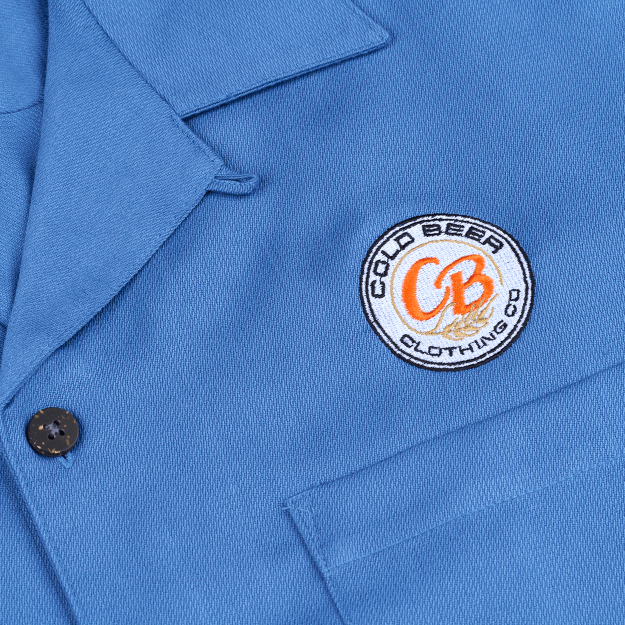 Embroidered Cold Beer Clothing Co. logo on this ribbed shirt