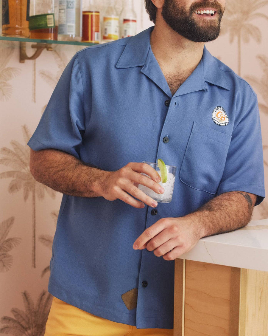 Ocean Blue Classic Ribbed Camp Shirt