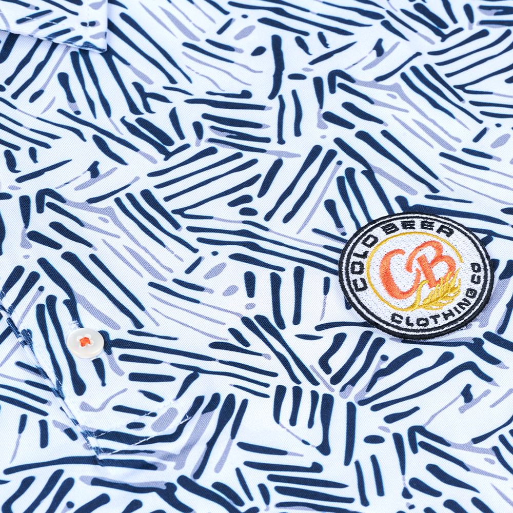 Men's Cold Beer Club Polo - White + Navy