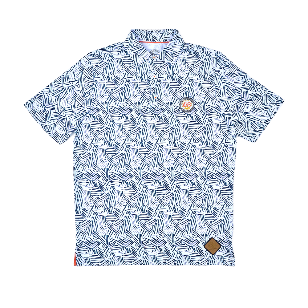 Men's Cold Beer Club Polo - White + Navy