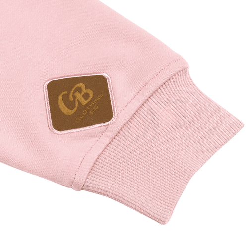 Detailed shot of the Gripp-Tac Patch on the beer sweatshirt, highlighting its grip texture
