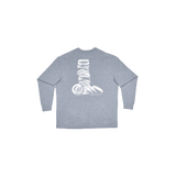 Back view of the stacked bottle cap design on a long sleeve beer shirts