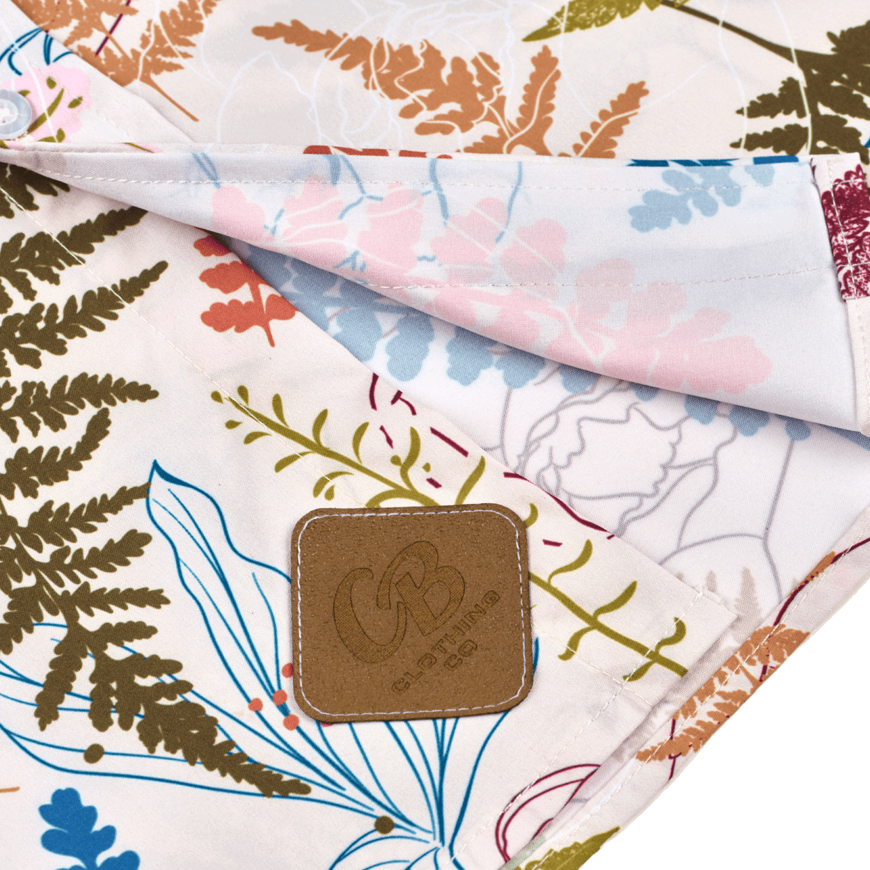 Gripp-Tac Patch on the men’s printed camp shirt for added functionality.