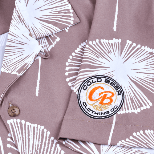 Embroidered logo on the vintage Big Dandelion camp shirt, adding a classic touch
