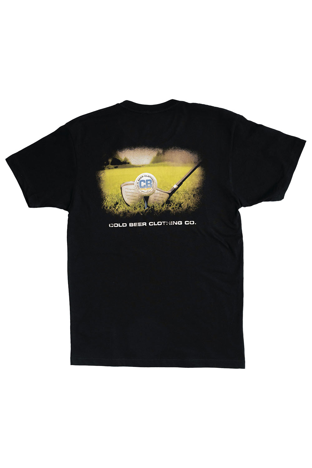 Cold Beer Clothing Golf Tee Black Color Back View