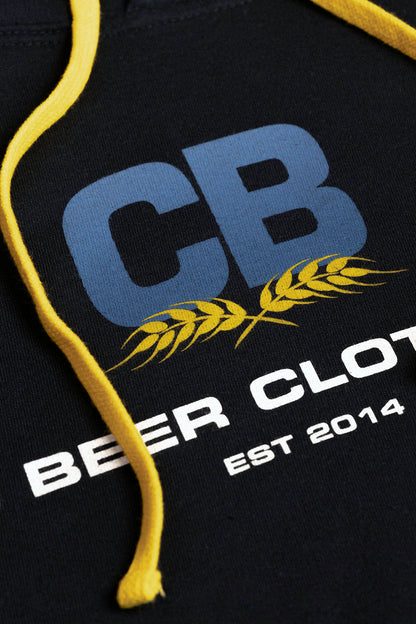 Cold Beer Clothing Logo Hoodie Up Close View