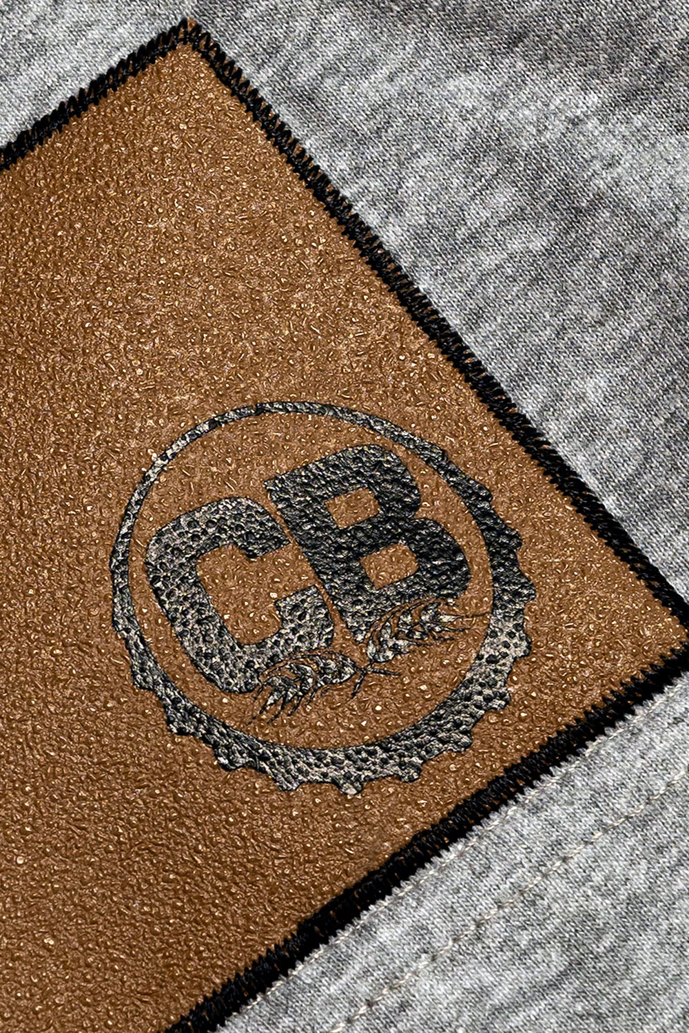 Cold Beer Clothing Usa Flag Tee Heather Grey Color Up Close View Of Gripp-Tac Patch