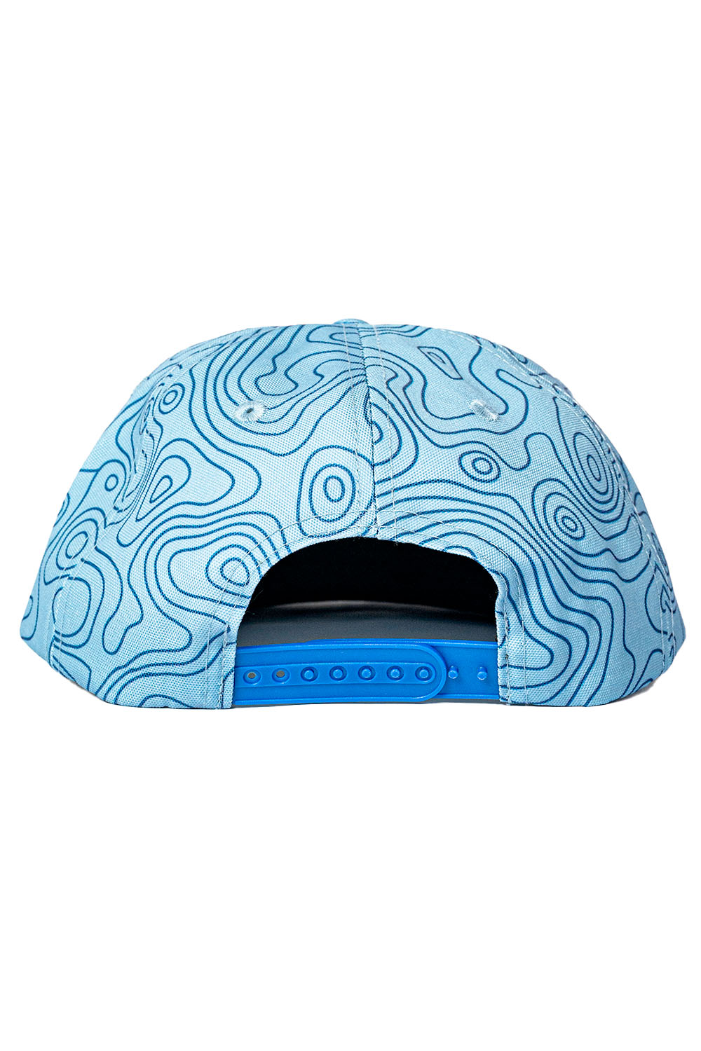 Embroidered Logo Blue Topographic Rope Hat Back View